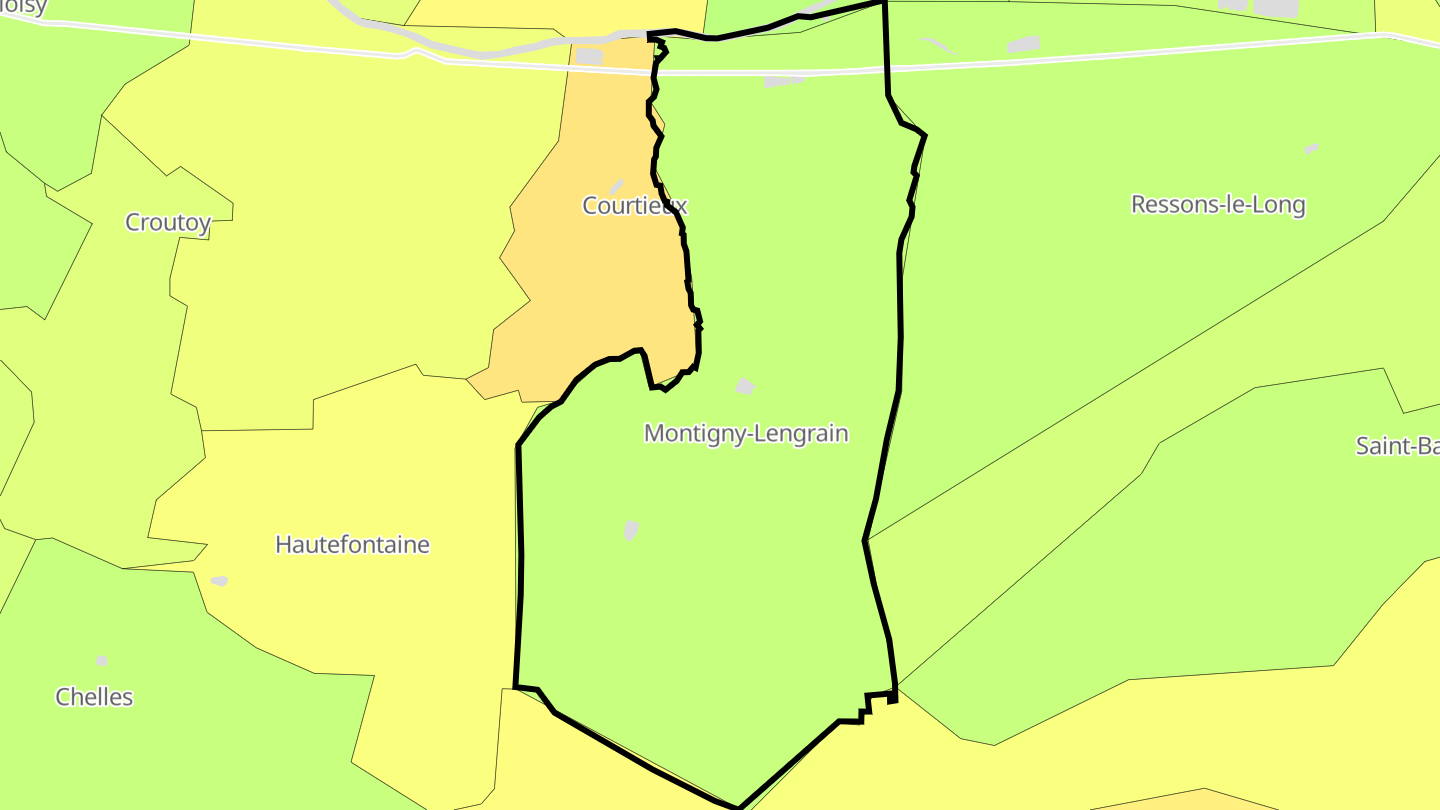 Carte des prix de l'immobilier Montigny-Lengrain