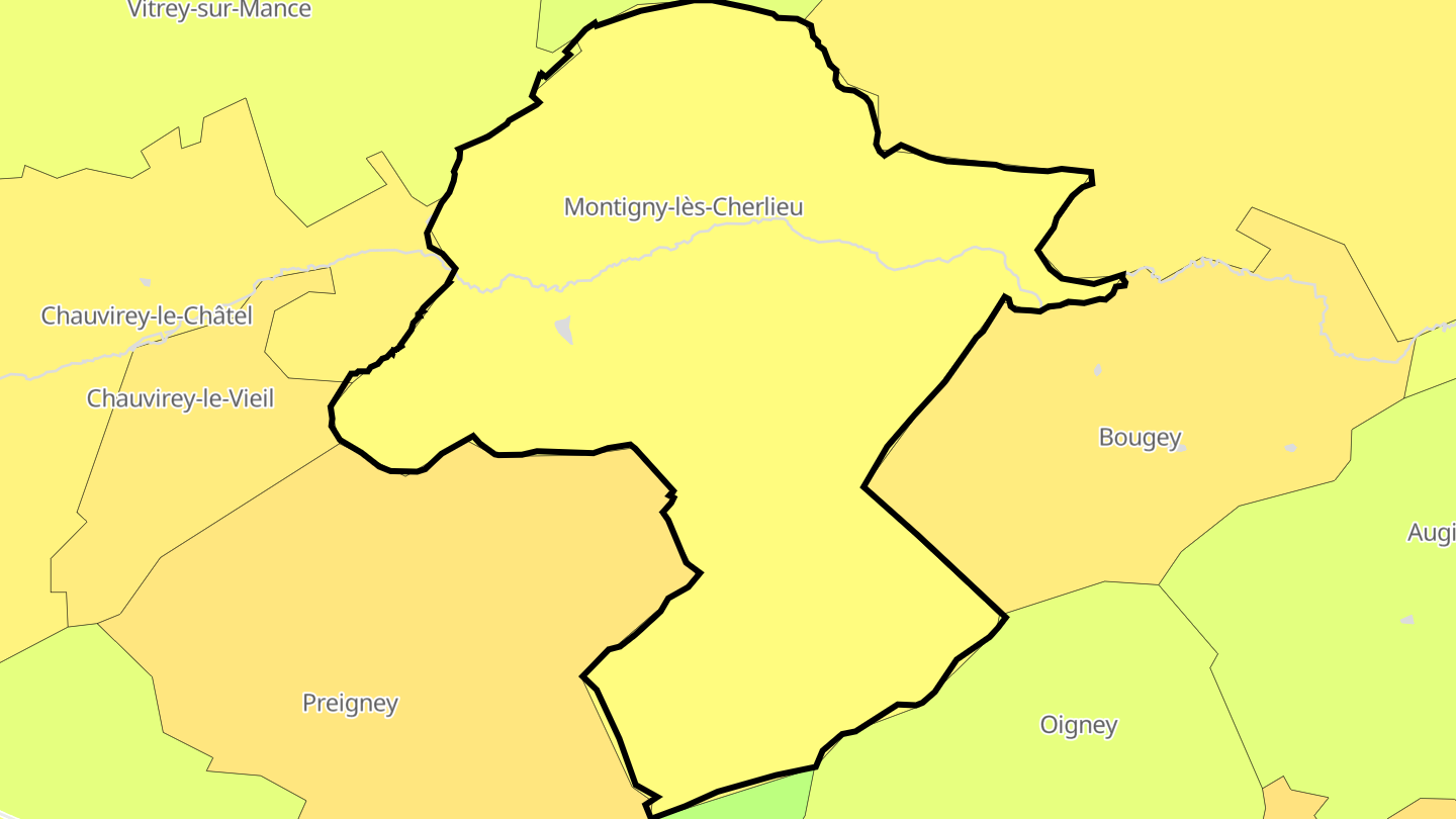 Carte des prix de l'immobilier Montigny-lès-Cherlieu
