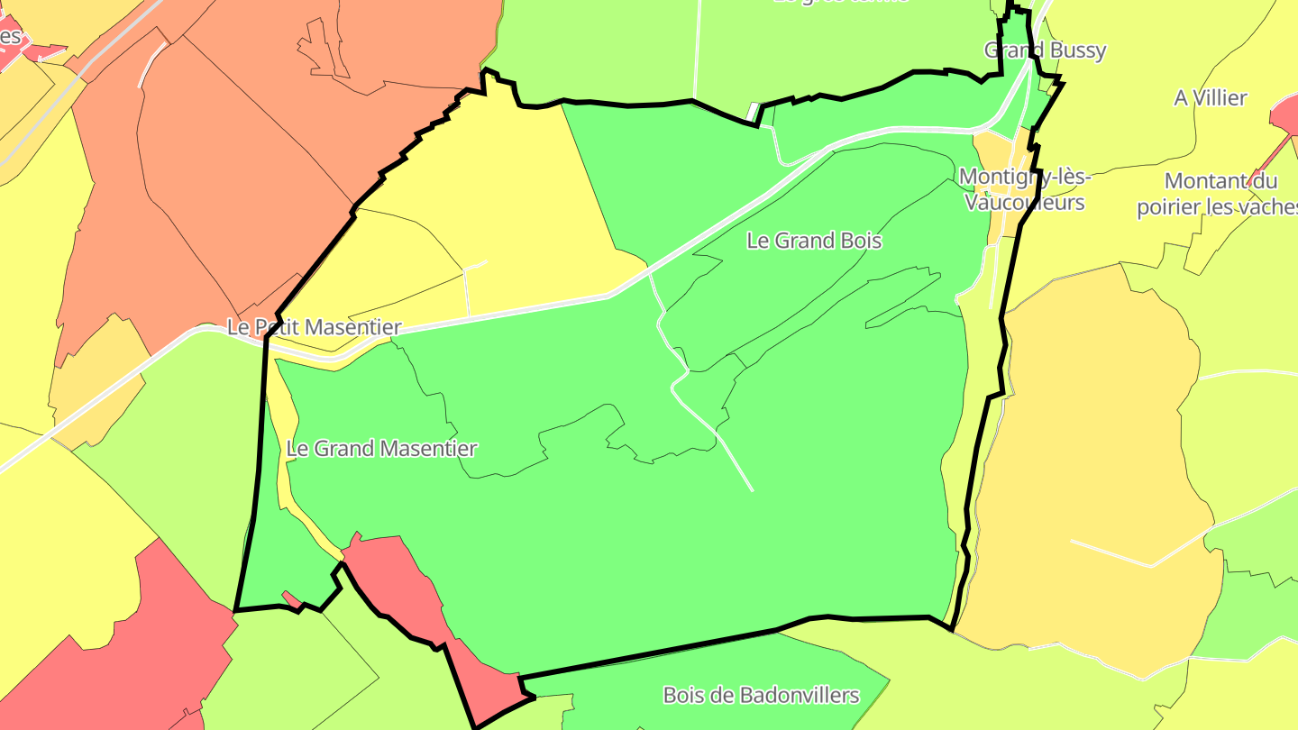 Carte des prix de l'immobilier Montigny-lès-Vaucouleurs