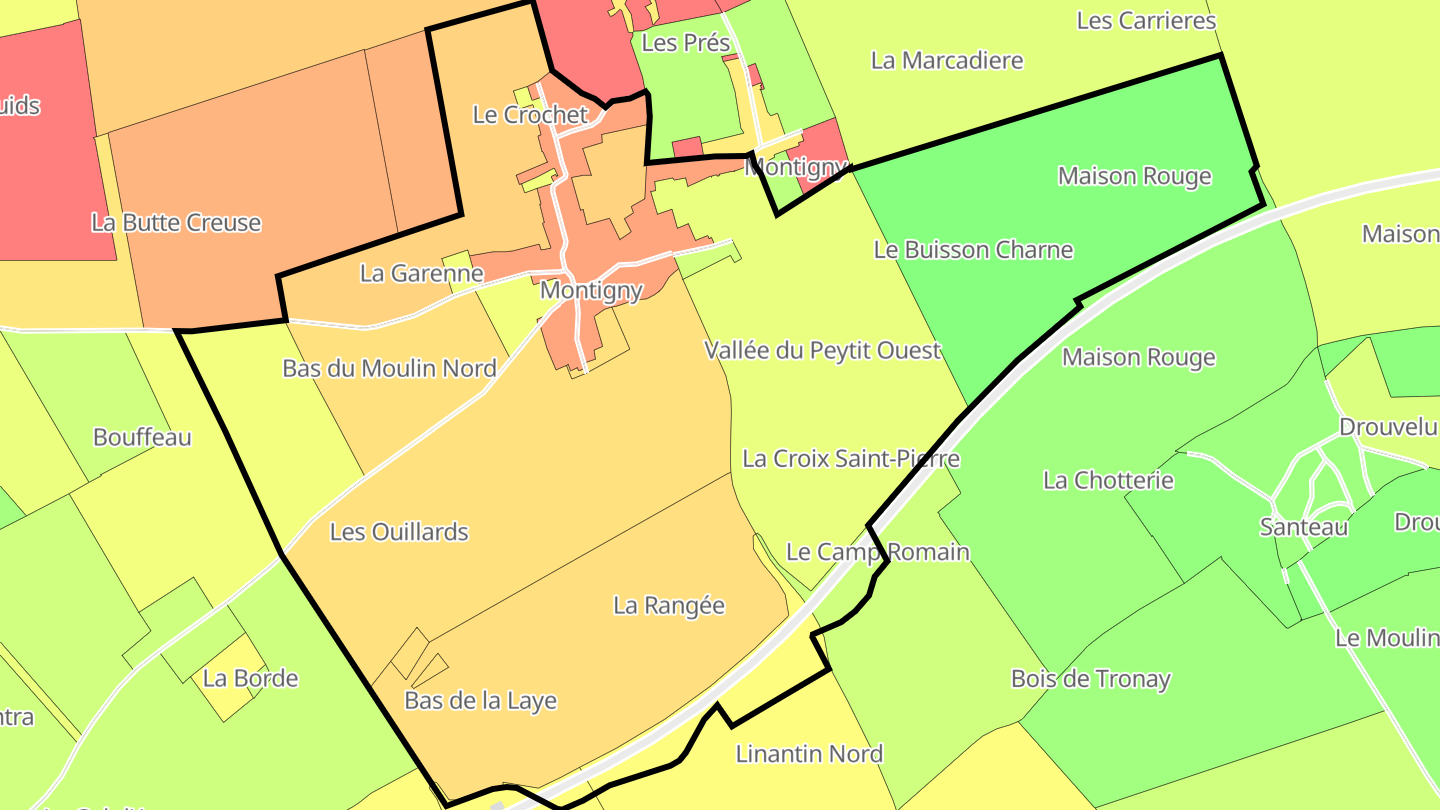 Carte des prix de l'immobilier Montigny