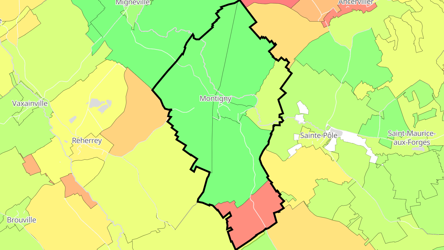 Carte des prix de l'immobilier Montigny