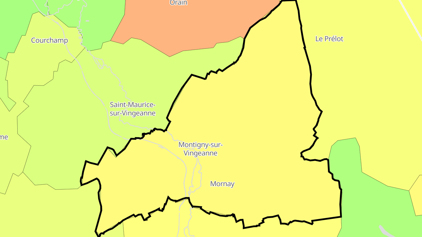 Carte des prix de l'immobilier Montigny-Mornay-Villeneuve-sur-Vingeanne
