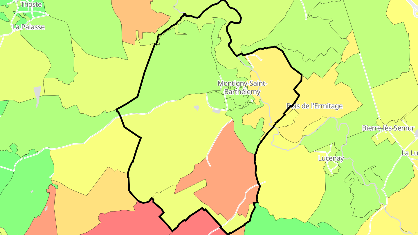 Carte des prix de l'immobilier Montigny-Saint-Barthélemy