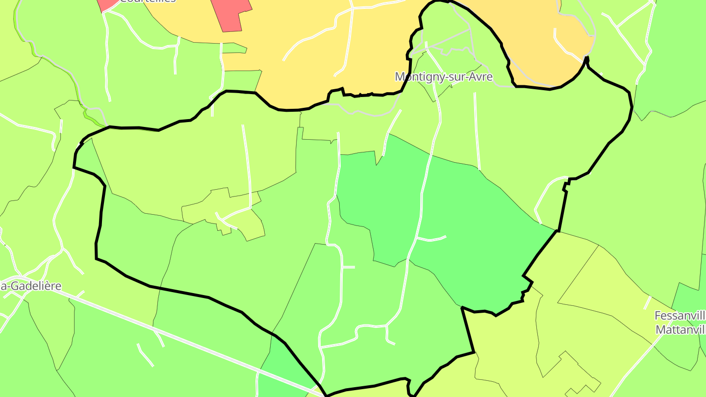 Carte des prix de l'immobilier Montigny-sur-Avre