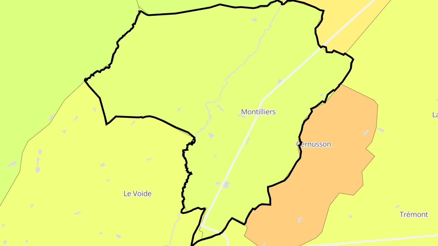 Carte des prix de l'immobilier Montilliers