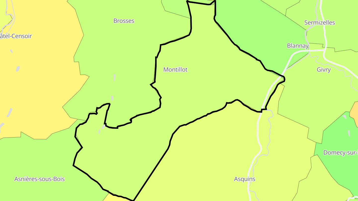 Carte des prix de l'immobilier Montillot