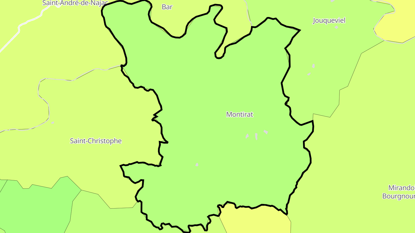 Carte des prix de l'immobilier Montirat