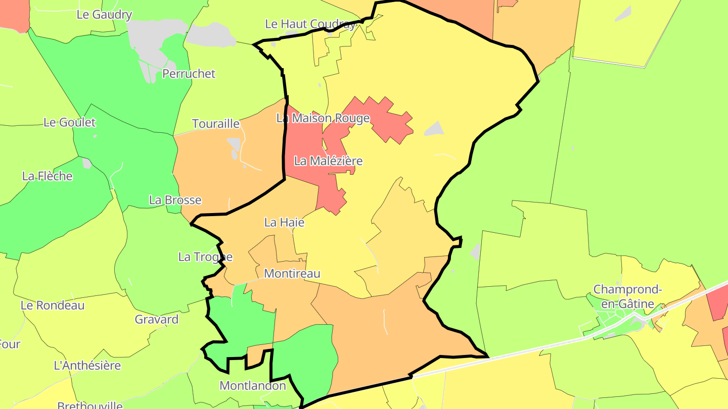 Carte des prix de l'immobilier Montireau