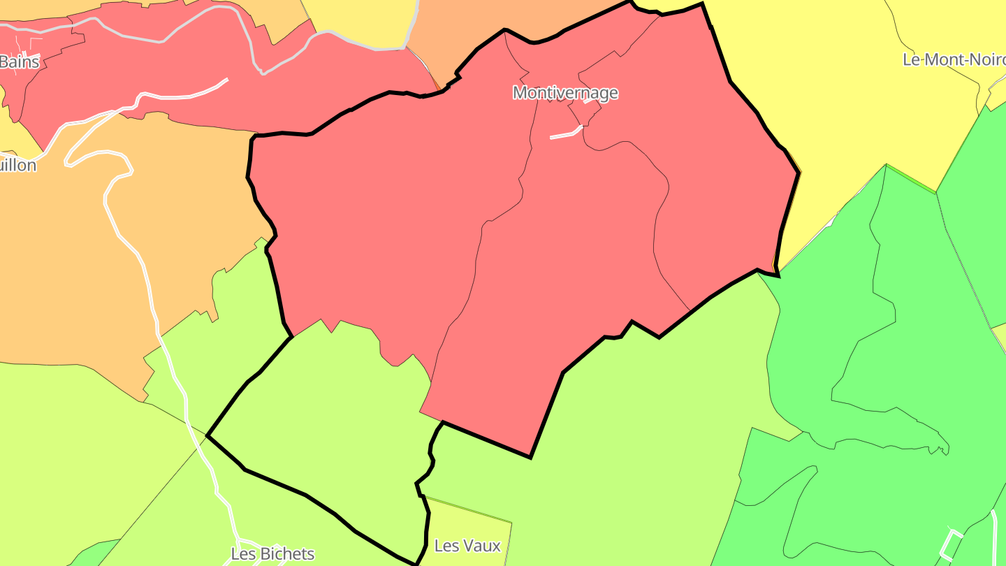 Carte des prix de l'immobilier Montivernage
