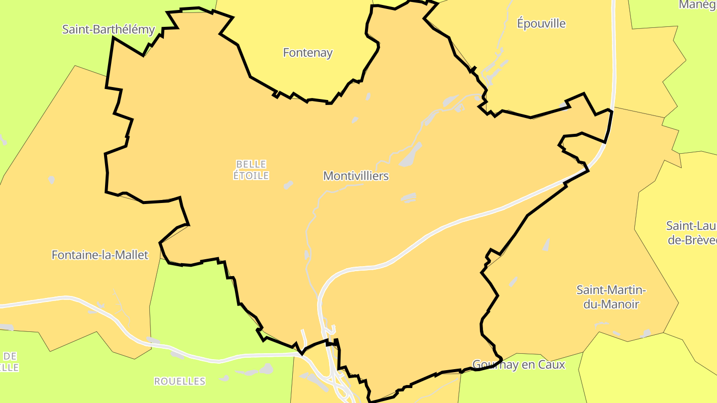 Carte des prix de l'immobilier Montivilliers