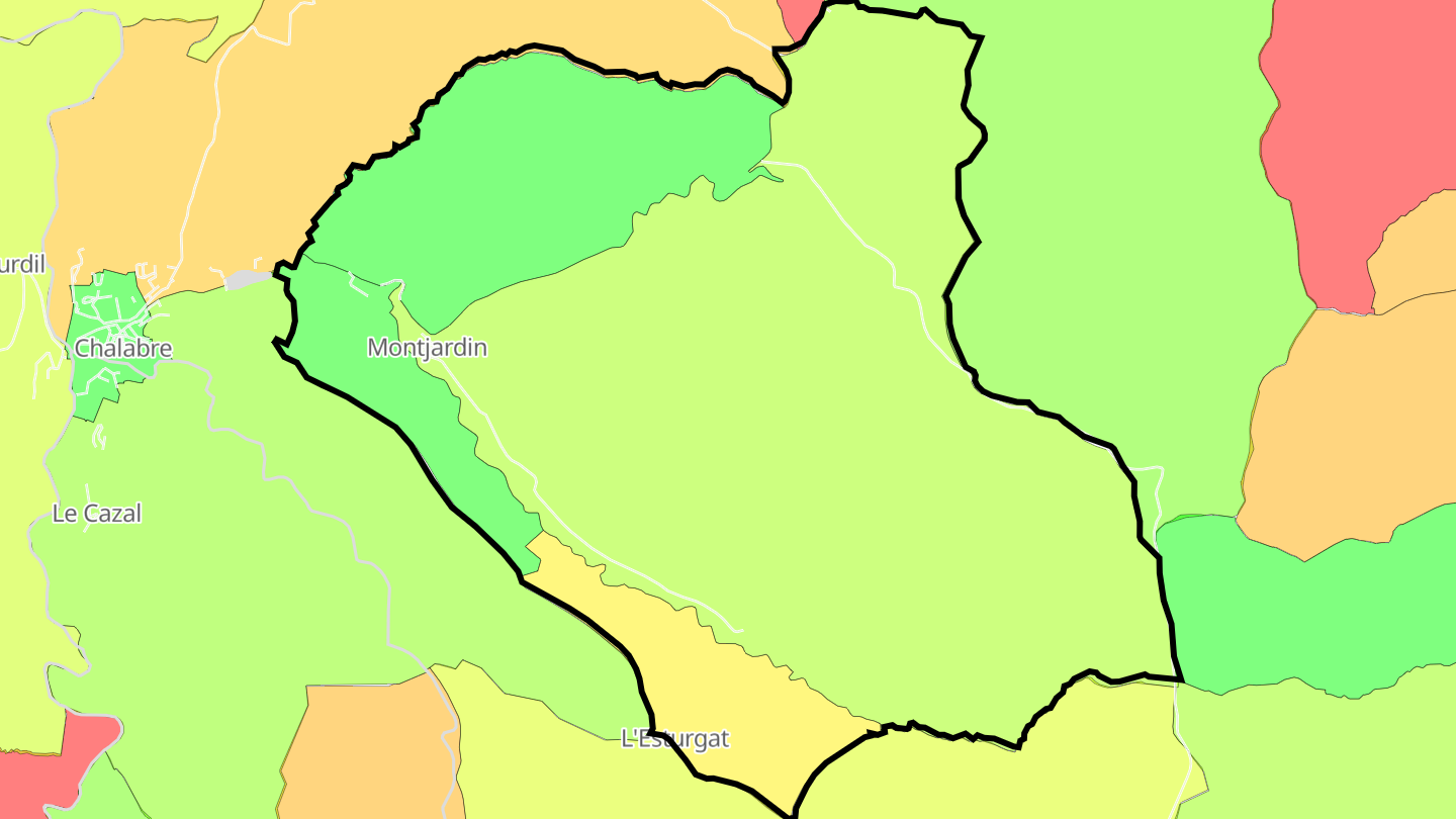 Carte des prix de l'immobilier Montjardin