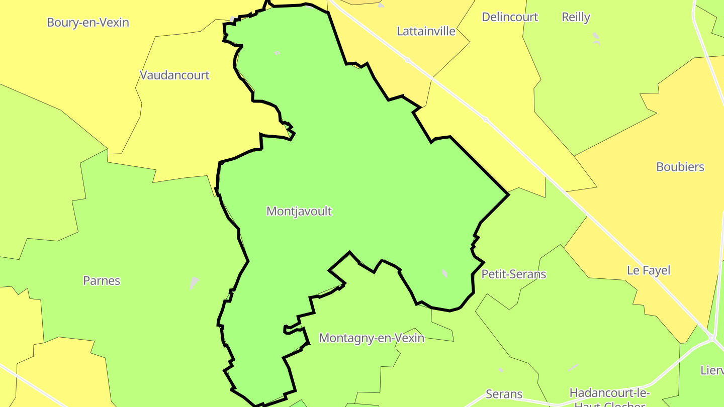Carte des prix de l'immobilier Montjavoult