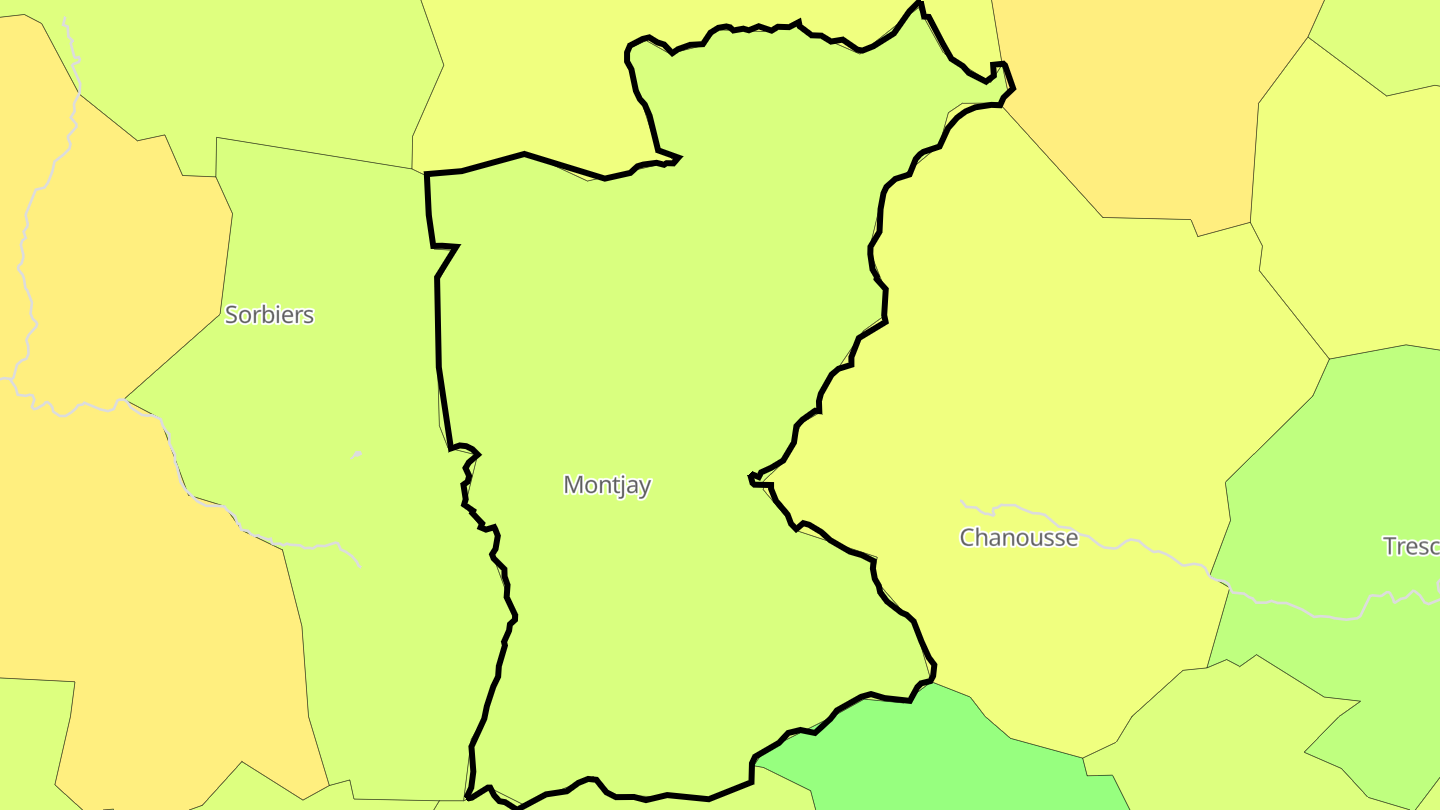 Carte des prix de l'immobilier Montjay