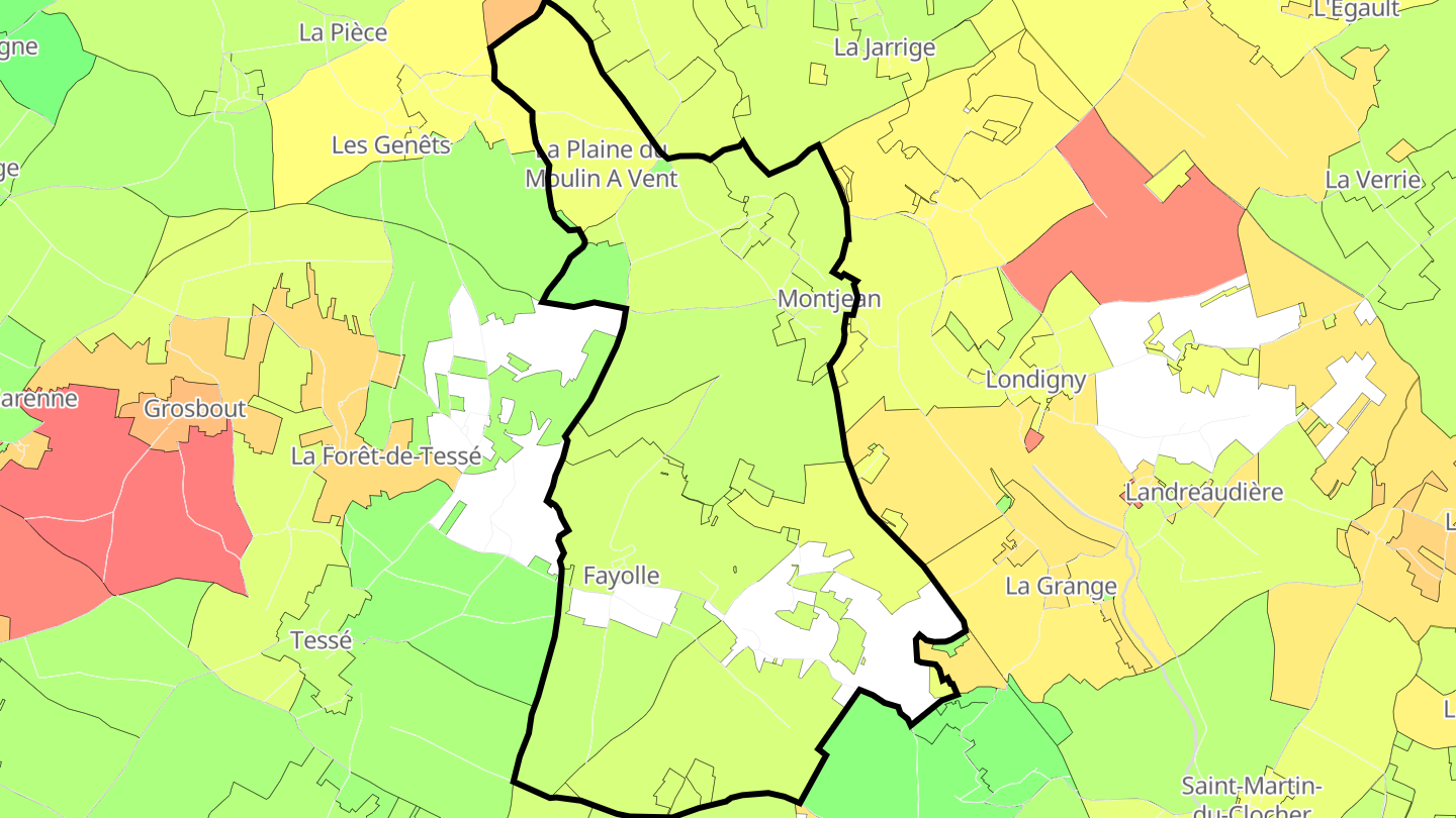 Carte des prix de l'immobilier Montjean