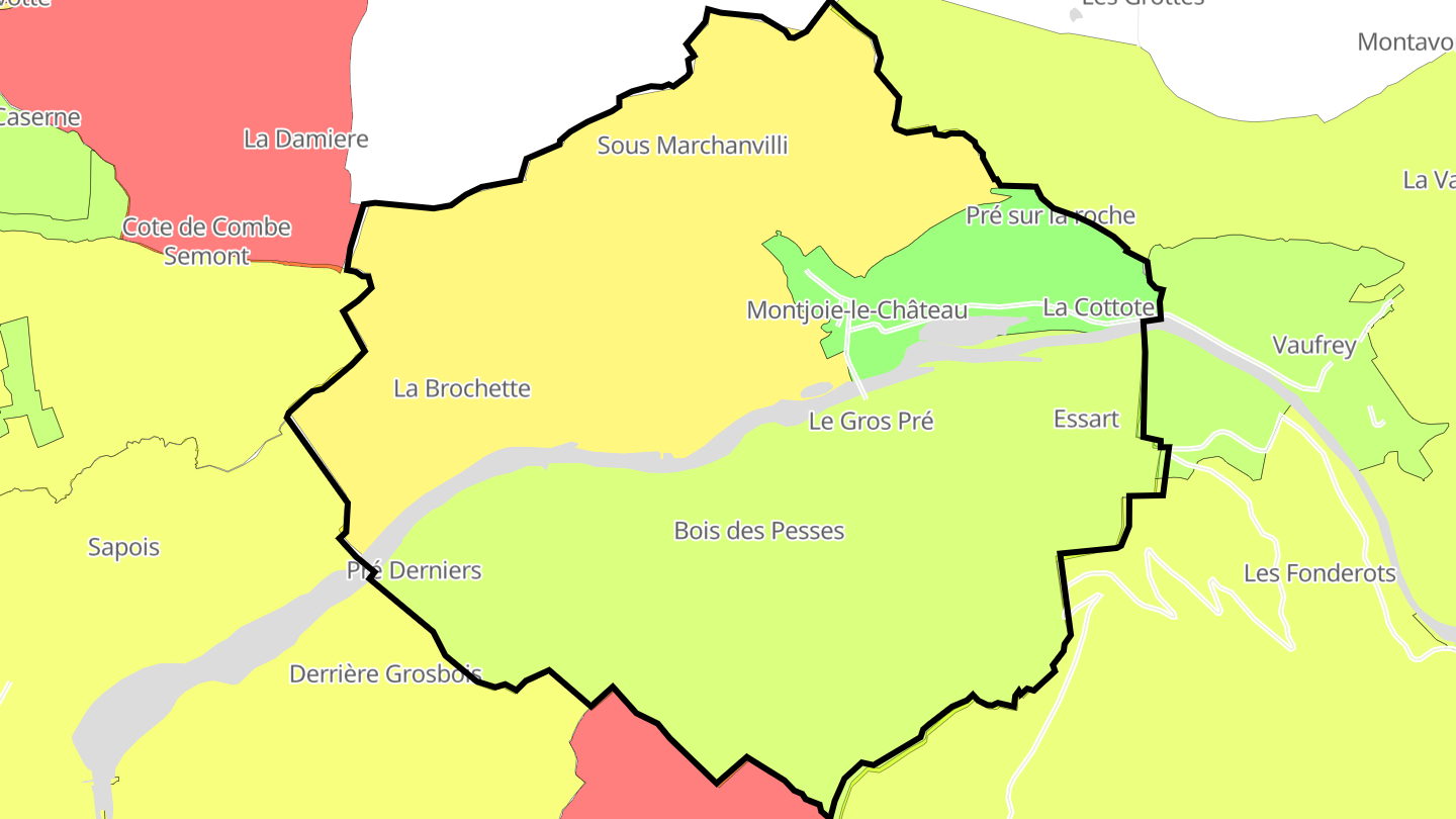 Carte des prix de l'immobilier Montjoie-le-Château