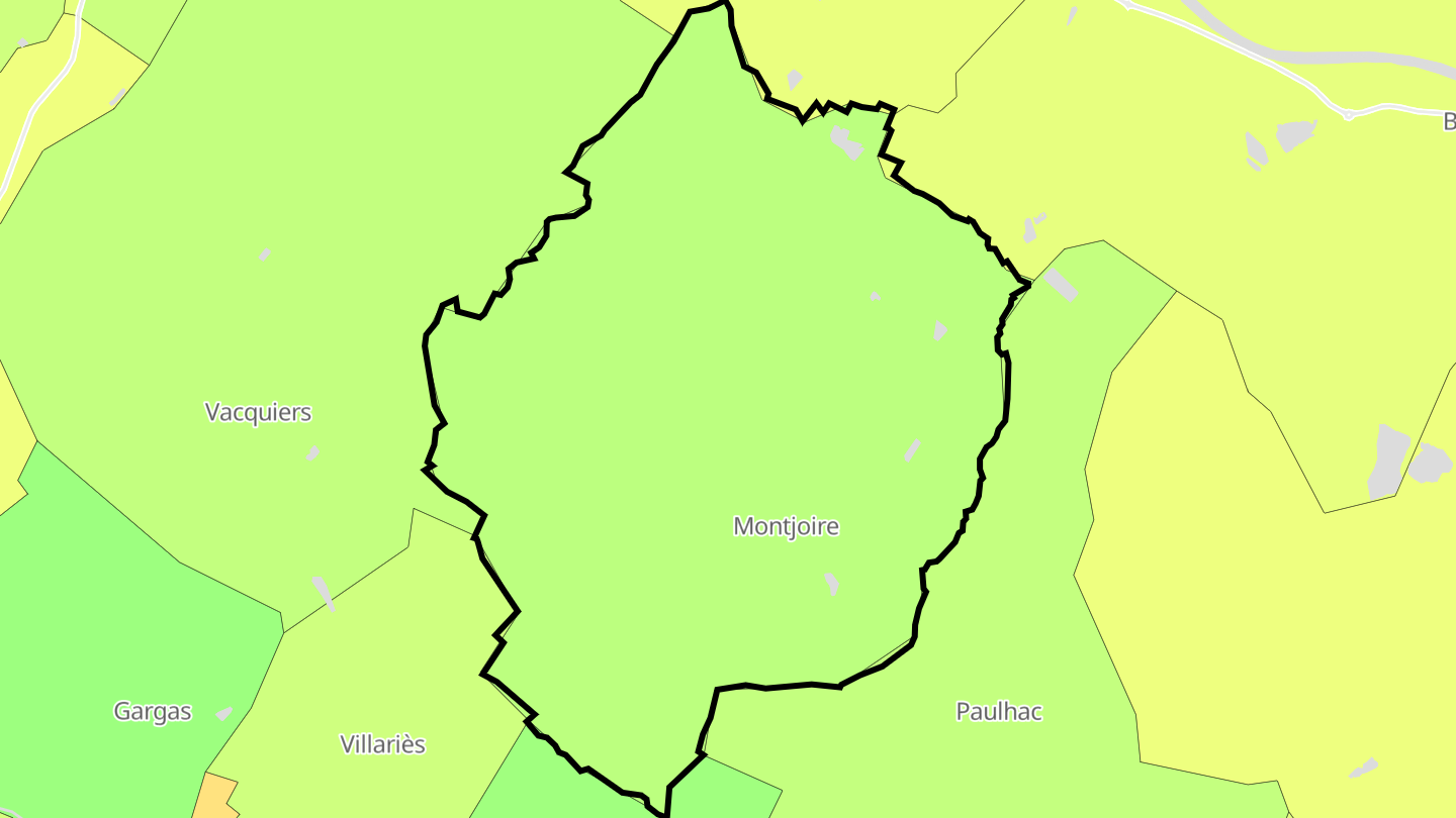 Carte des prix de l'immobilier Montjoire