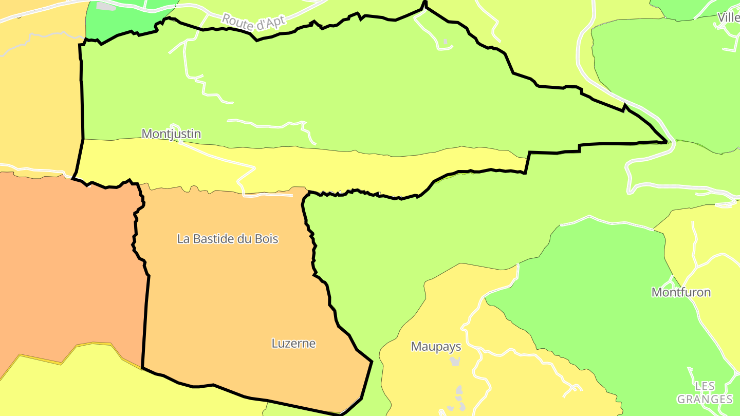 Carte des prix de l'immobilier Montjustin