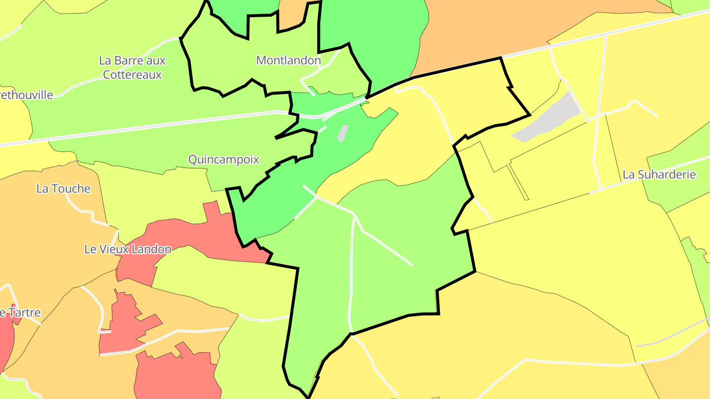 Carte des prix de l'immobilier Montlandon