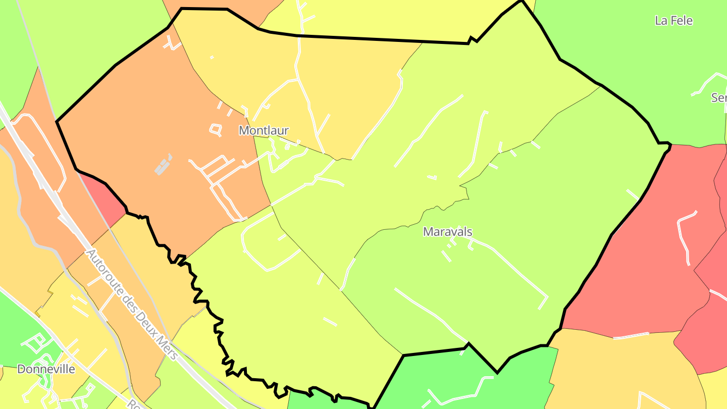 Carte des prix de l'immobilier Montlaur