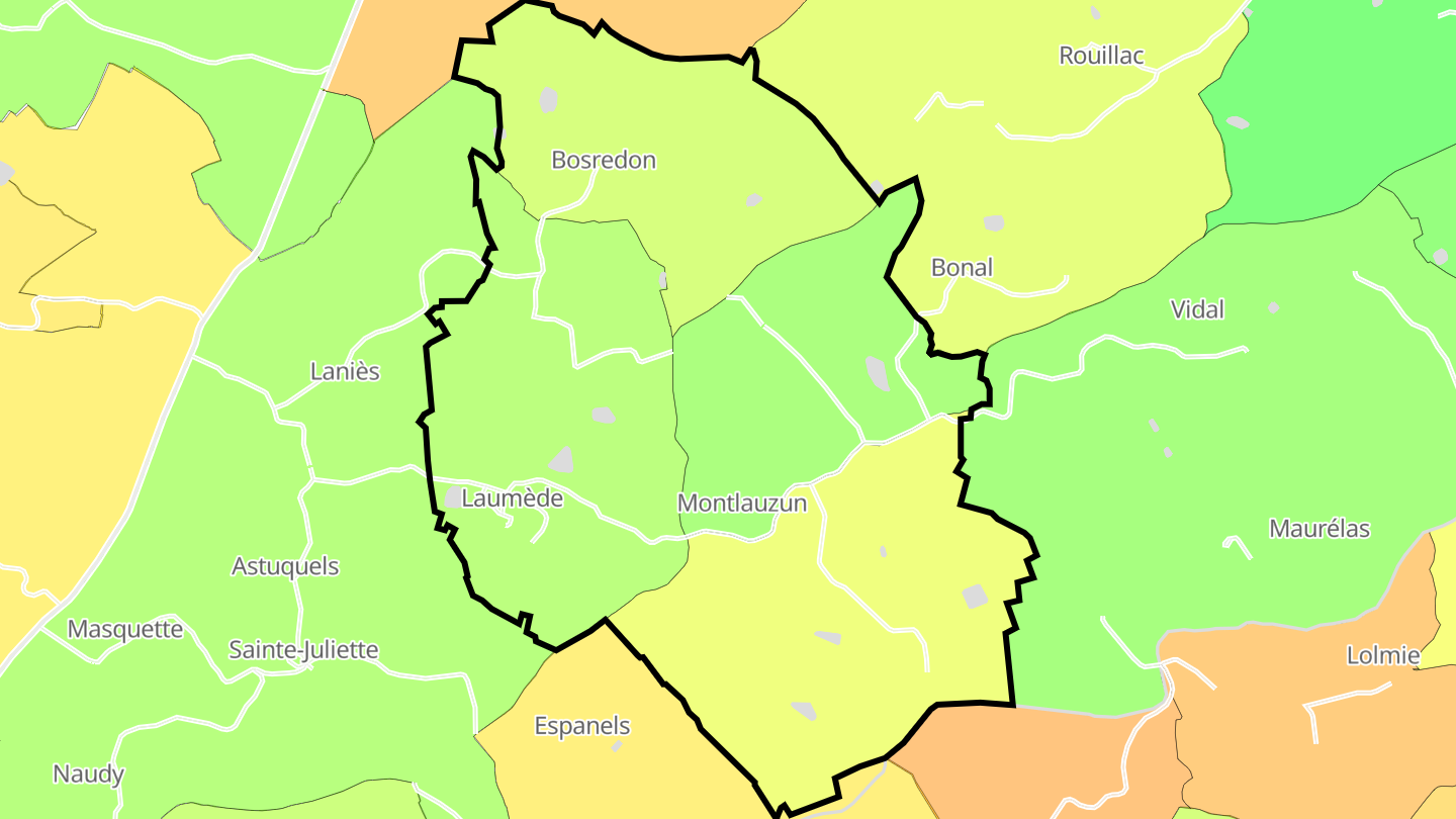 Carte des prix de l'immobilier Montlauzun