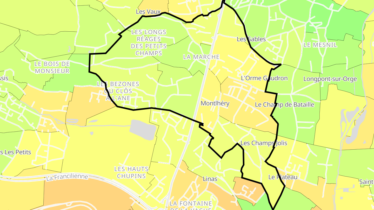 Carte des prix de l'immobilier Montlhéry