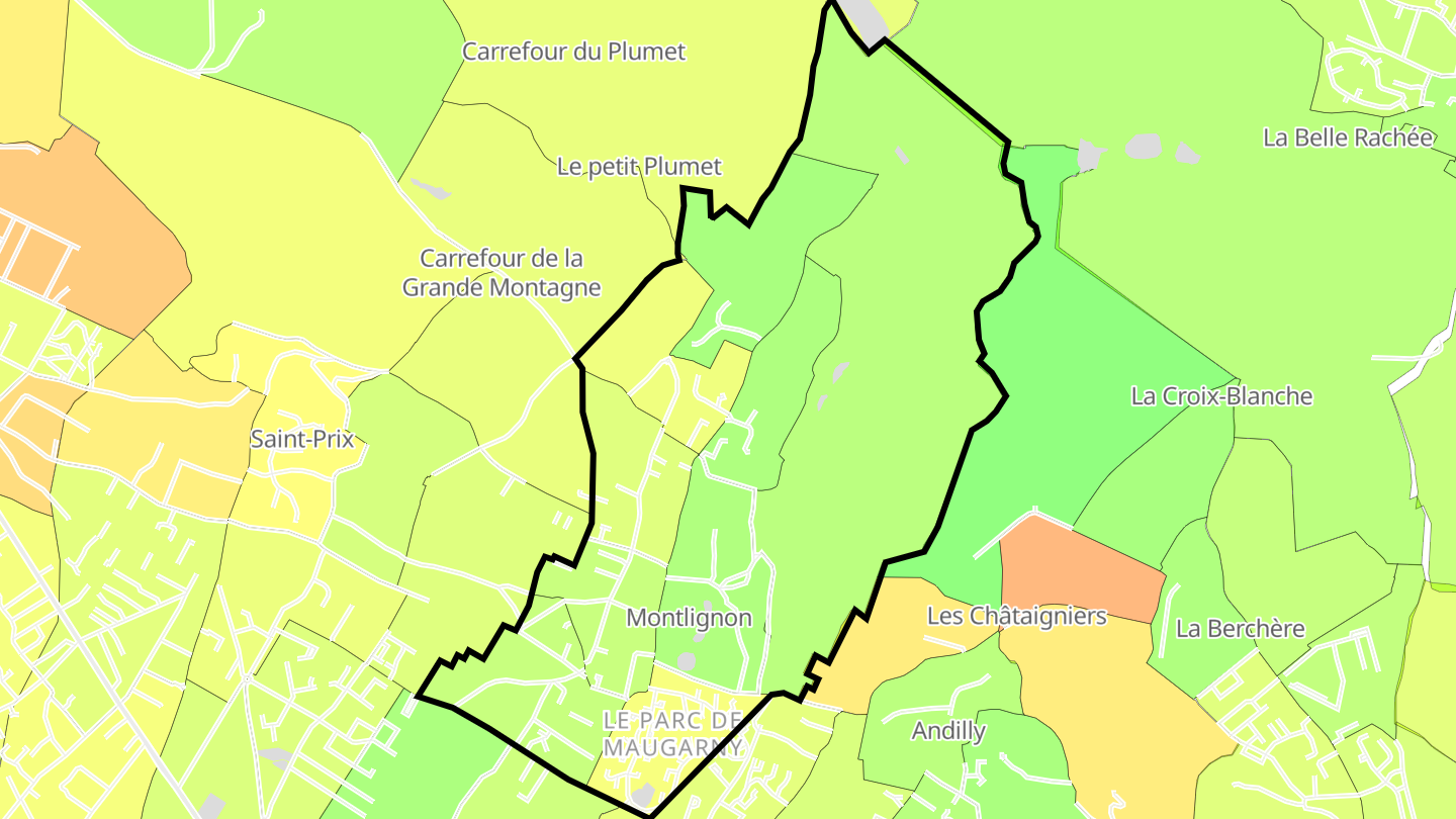 Carte des prix de l'immobilier Montlignon