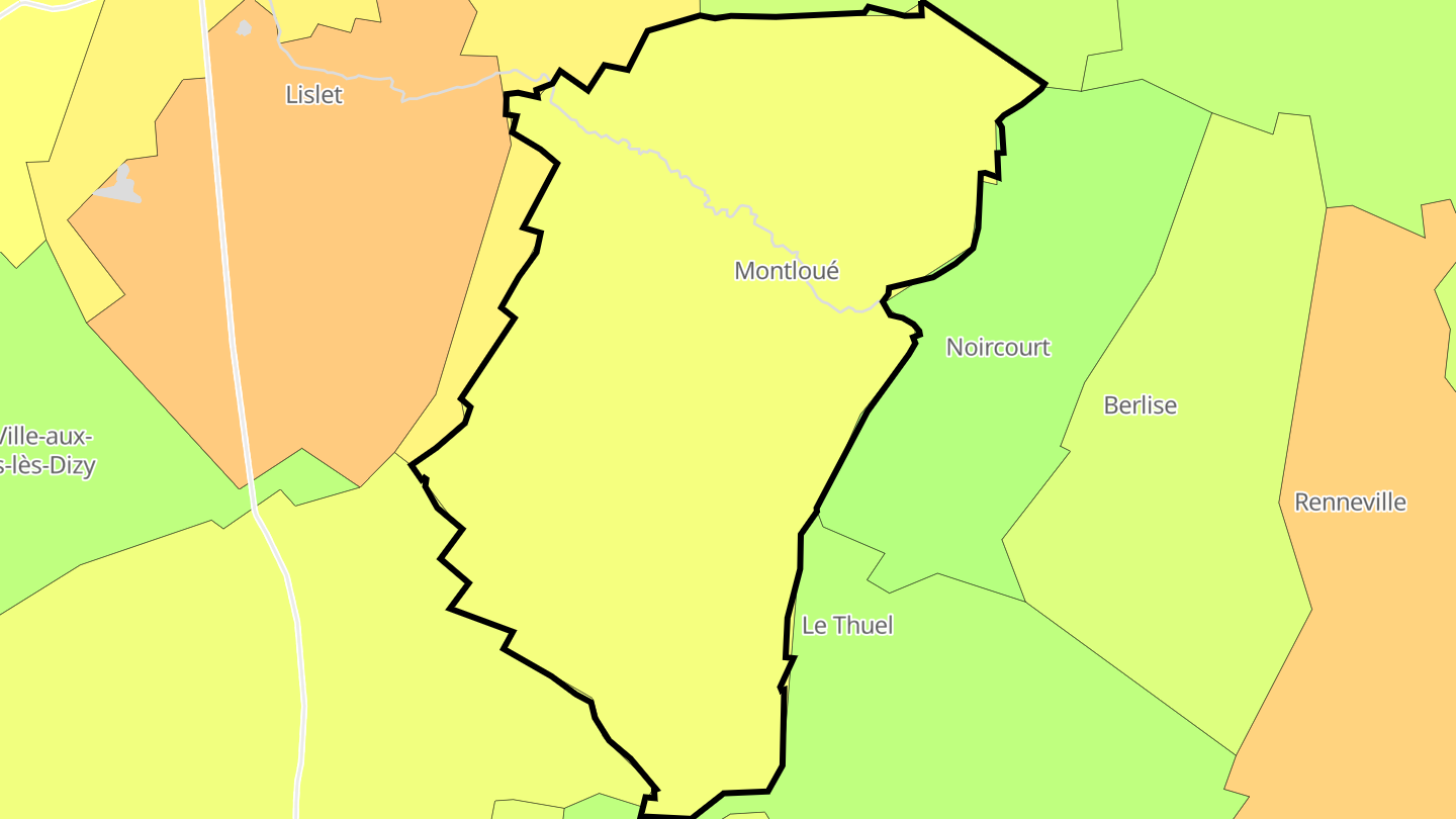 Carte des prix de l'immobilier Montloué