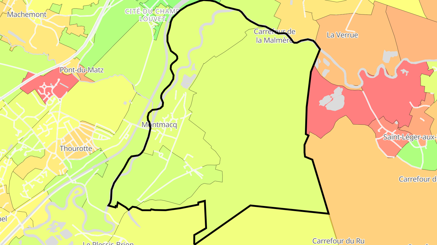 Carte des prix de l'immobilier Montmacq