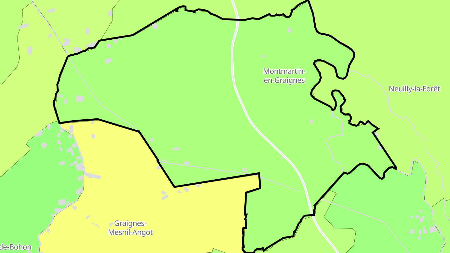 Carte des prix de l'immobilier Montmartin-en-Graignes