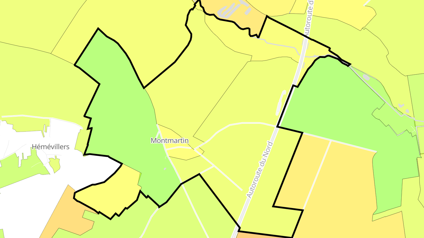 Carte des prix de l'immobilier Montmartin