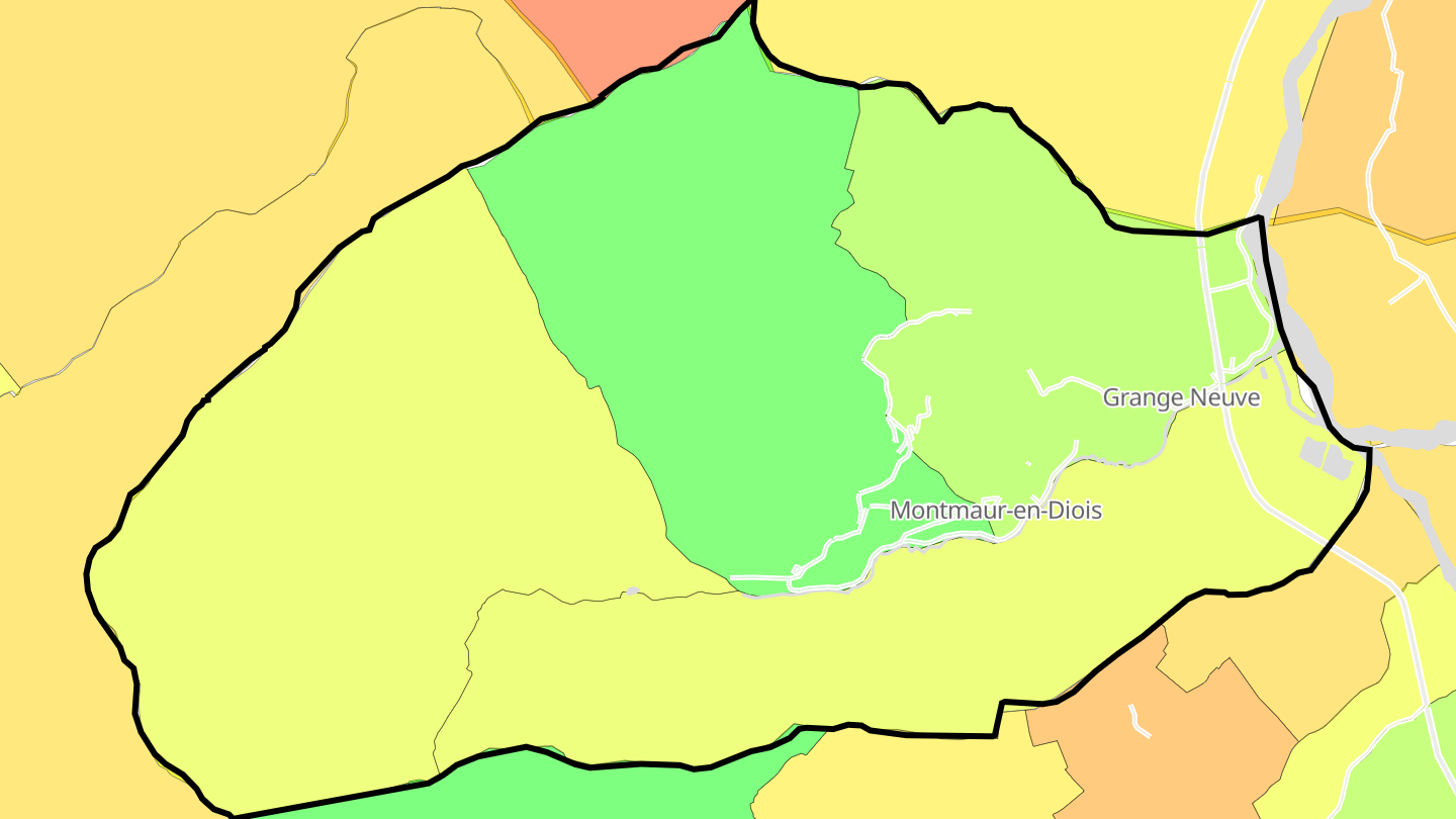 Carte des prix de l'immobilier Montmaur-en-Diois