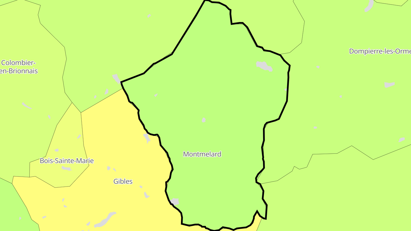 Carte des prix de l'immobilier Montmelard