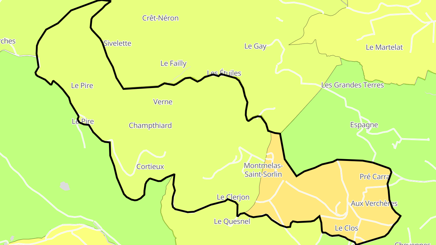 Carte des prix de l'immobilier Montmelas-Saint-Sorlin