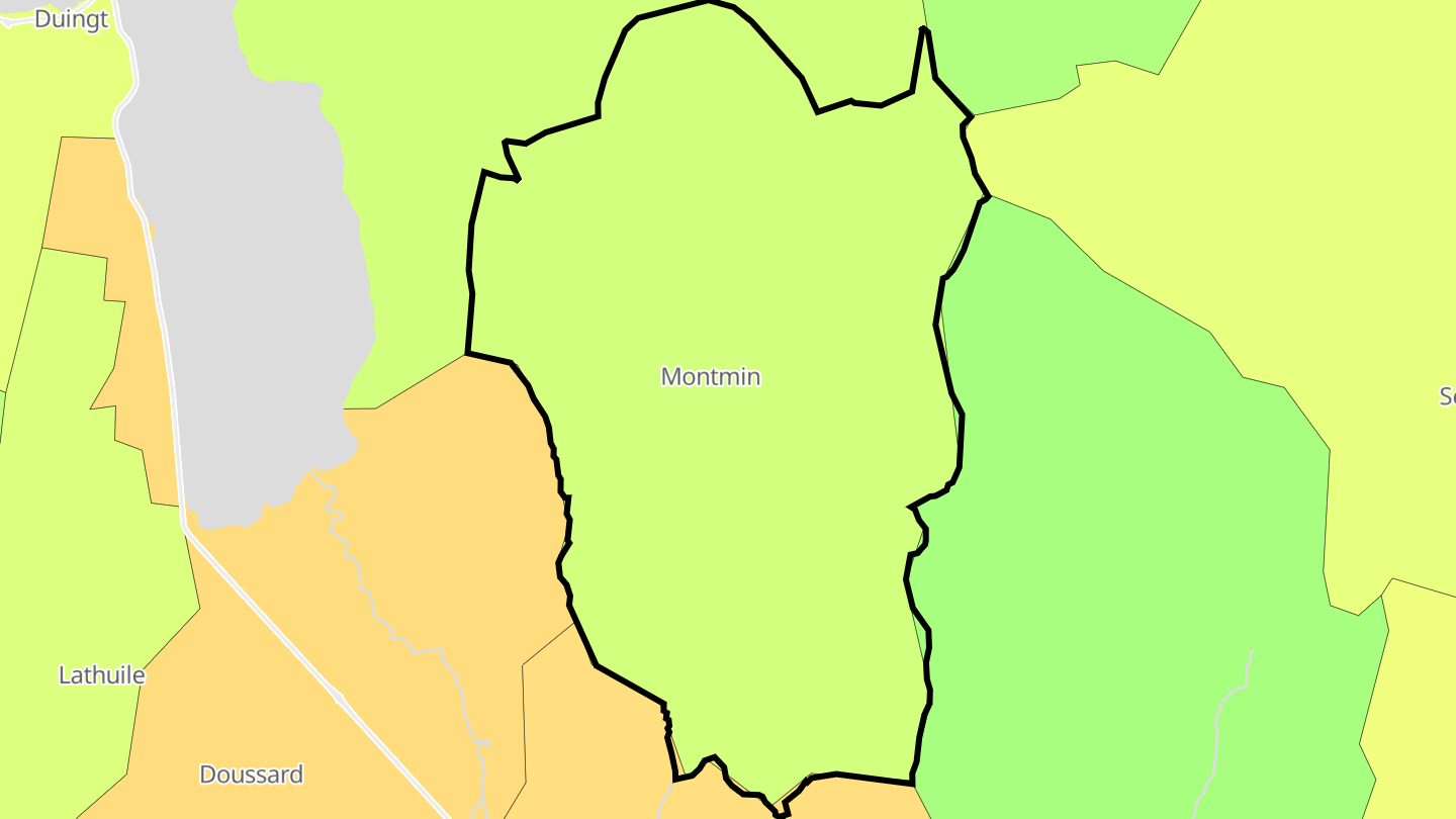 Carte des prix de l'immobilier Montmin