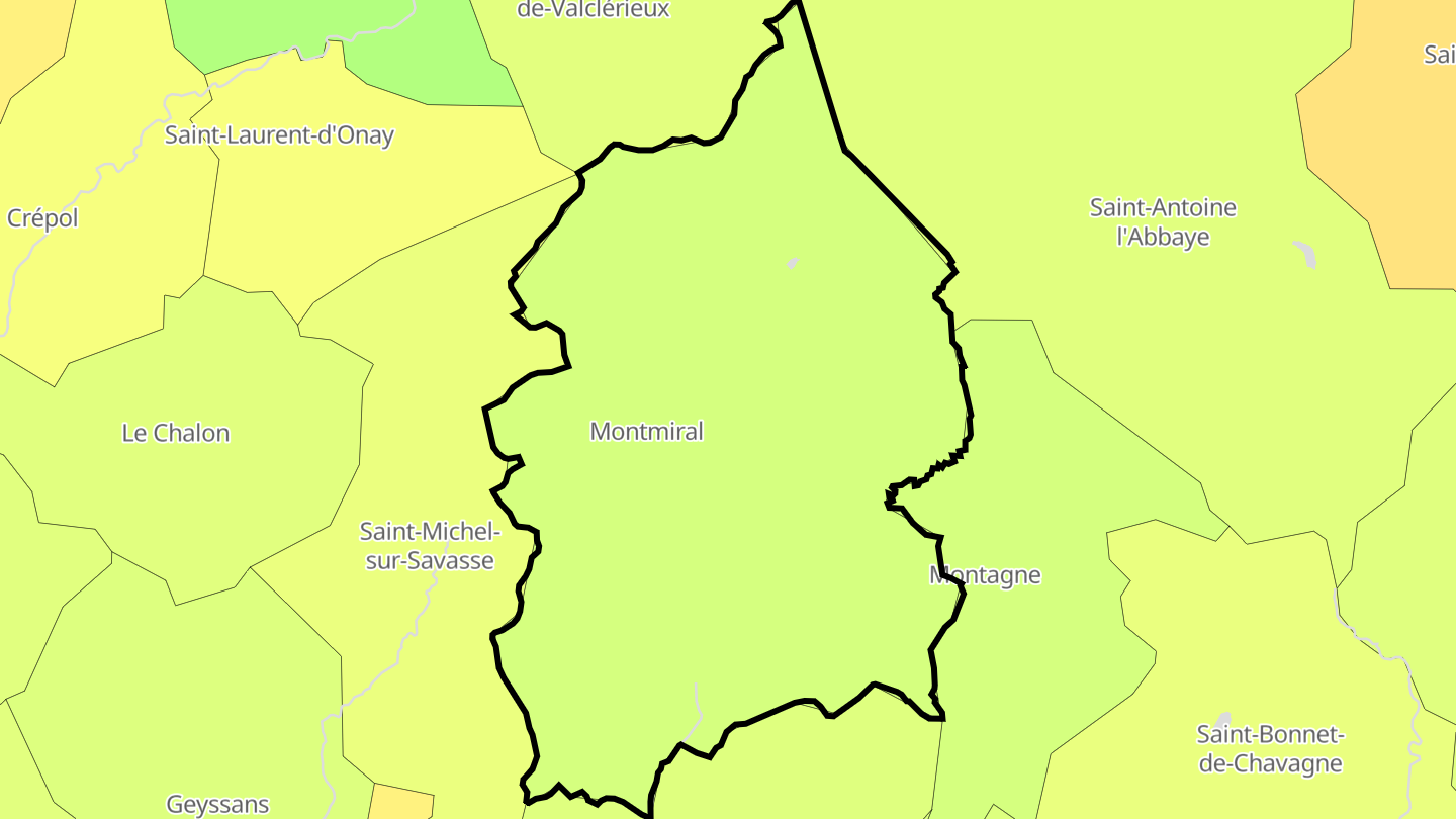 Carte des prix de l'immobilier Montmiral