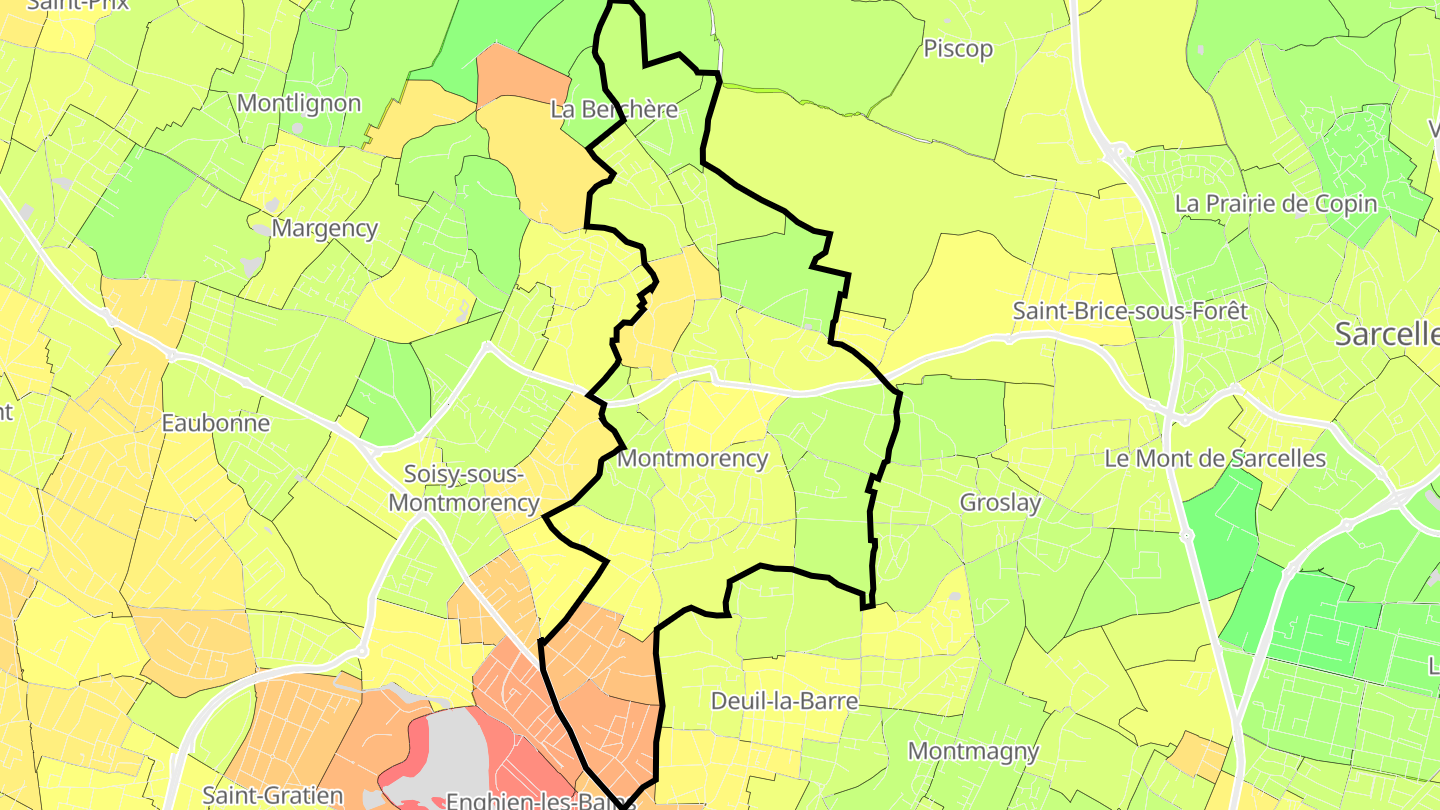 Carte des prix de l'immobilier Montmorency