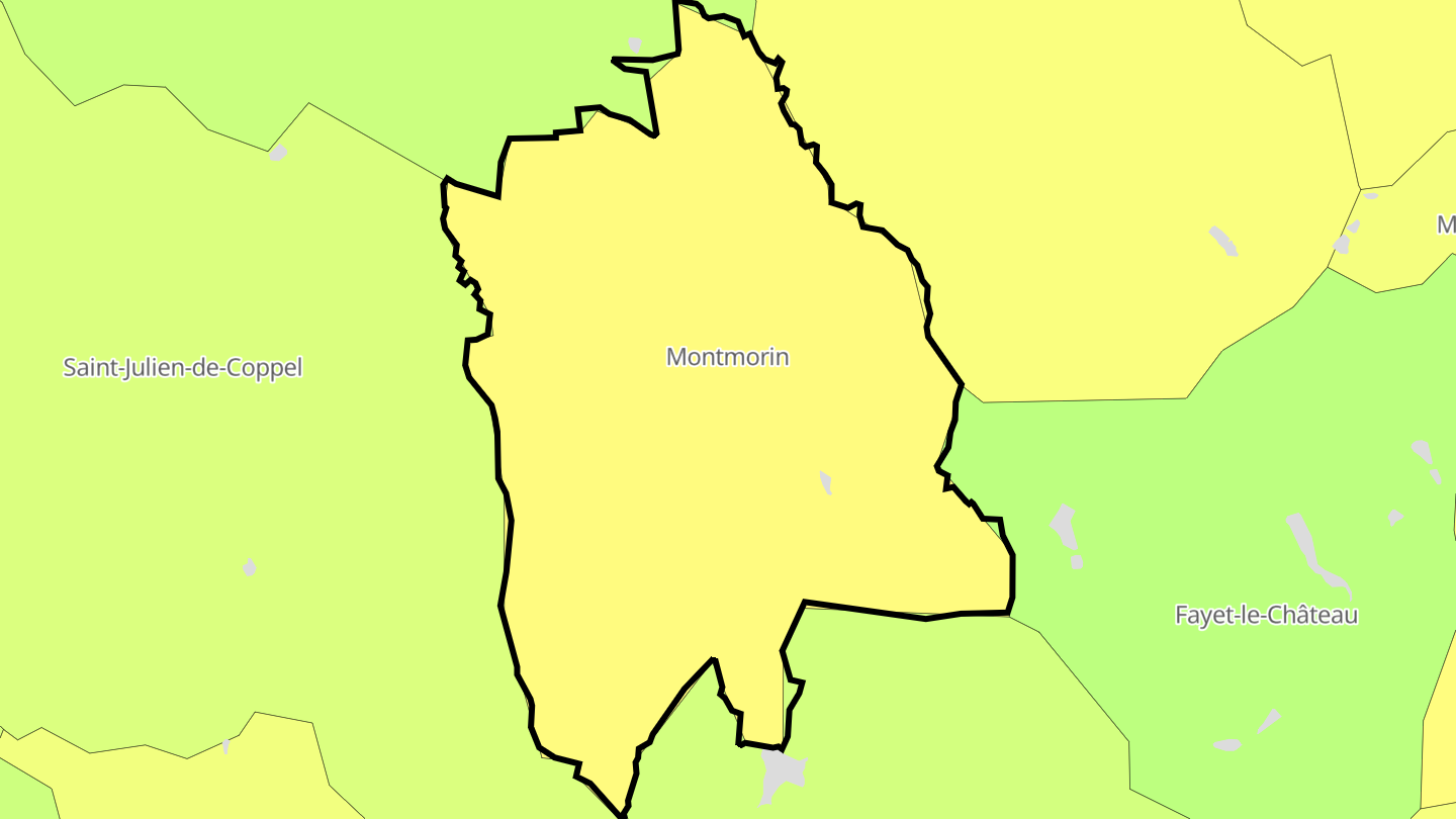 Carte des prix de l'immobilier Montmorin