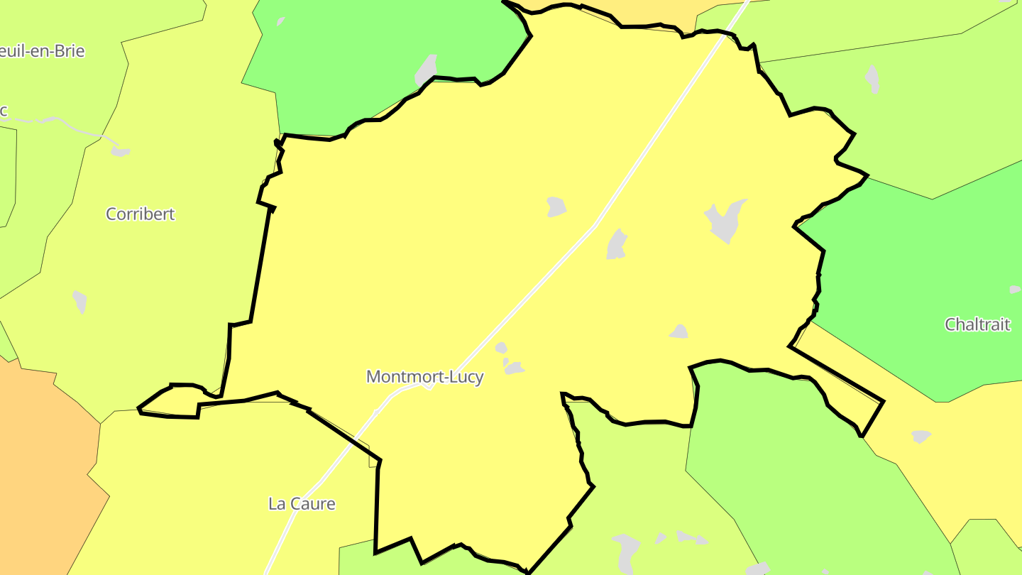 Carte des prix de l'immobilier Montmort-Lucy