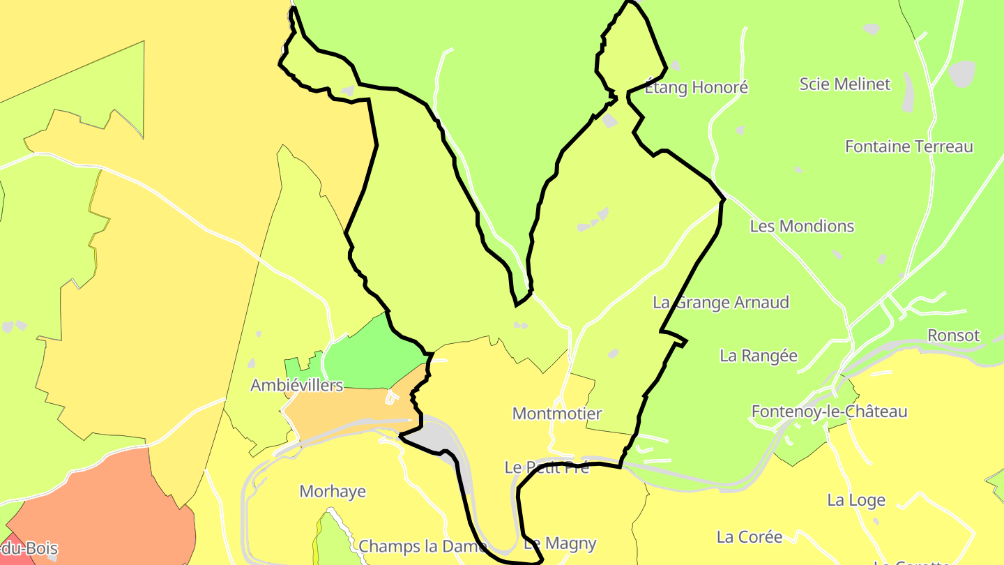 Carte des prix de l'immobilier Montmotier