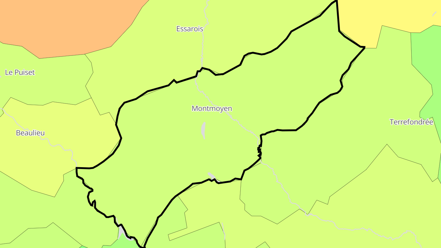 Carte des prix de l'immobilier Montmoyen