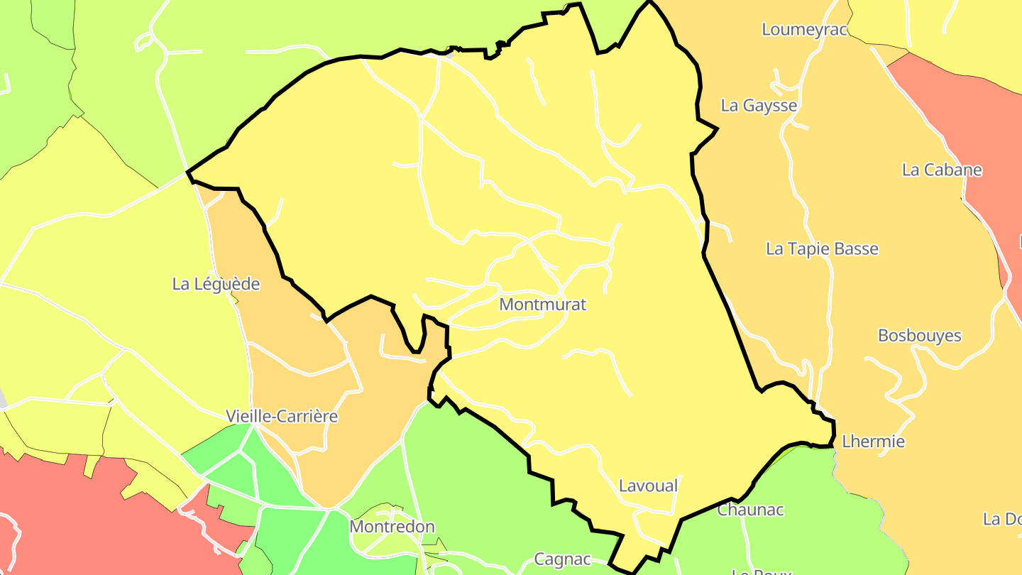 Carte des prix de l'immobilier Montmurat