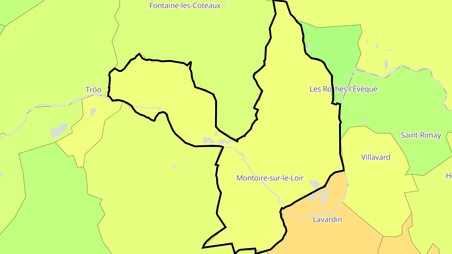 Carte des prix de l'immobilier Montoire-sur-le-Loir