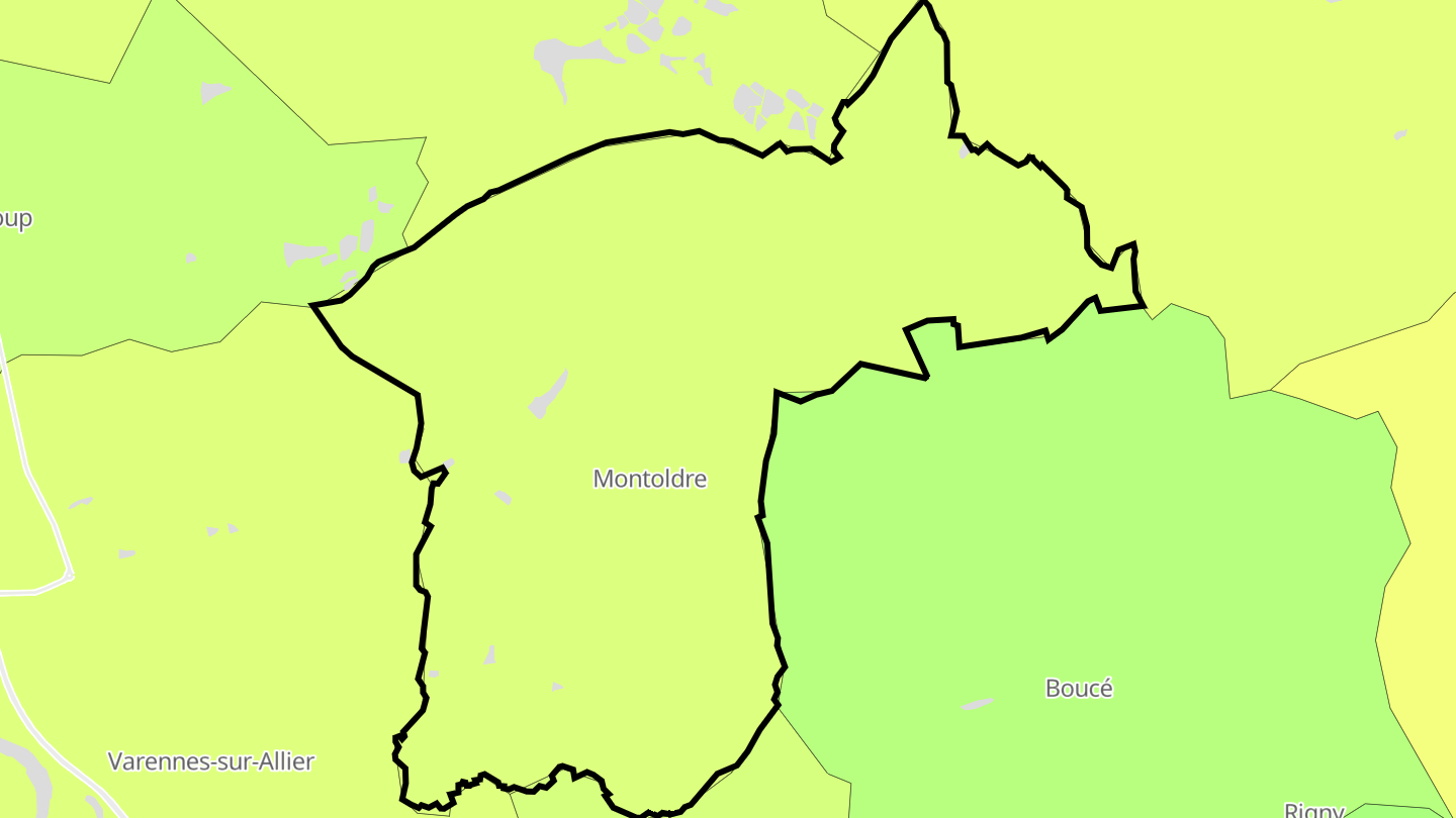 Carte des prix de l'immobilier Montoldre