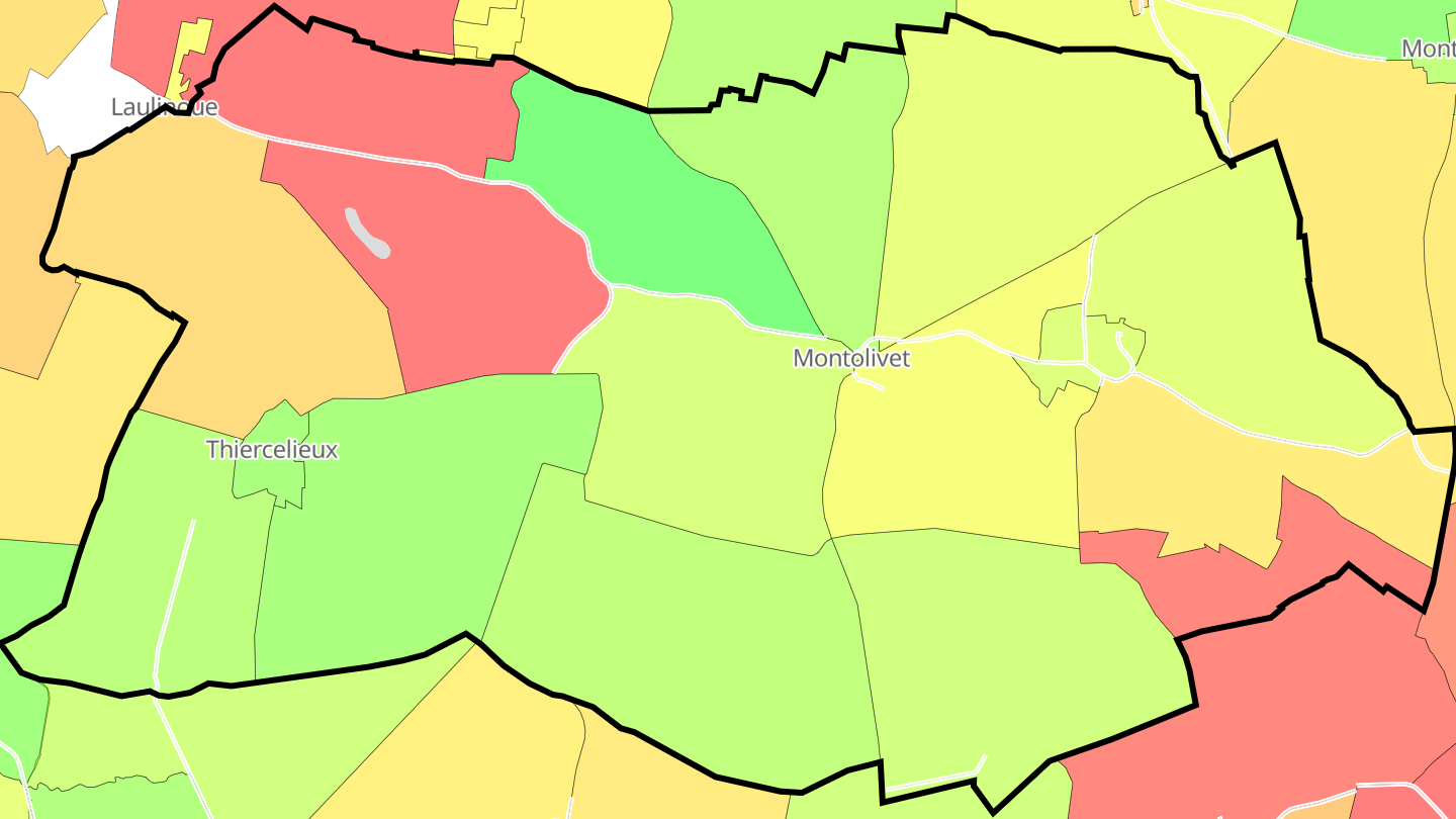 Carte des prix de l'immobilier Montolivet