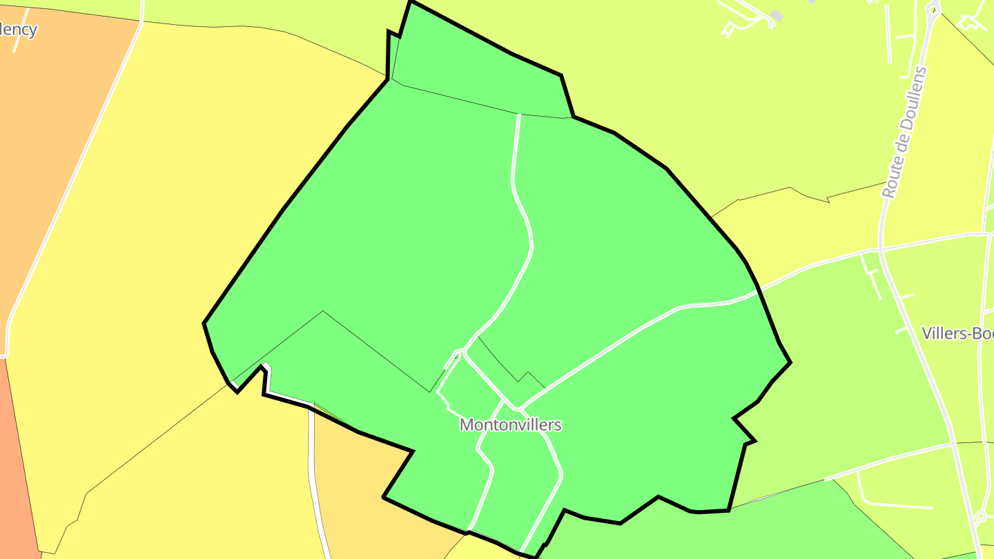 Carte des prix de l'immobilier Montonvillers