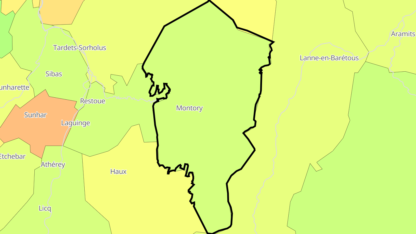 Carte des prix de l'immobilier Montory