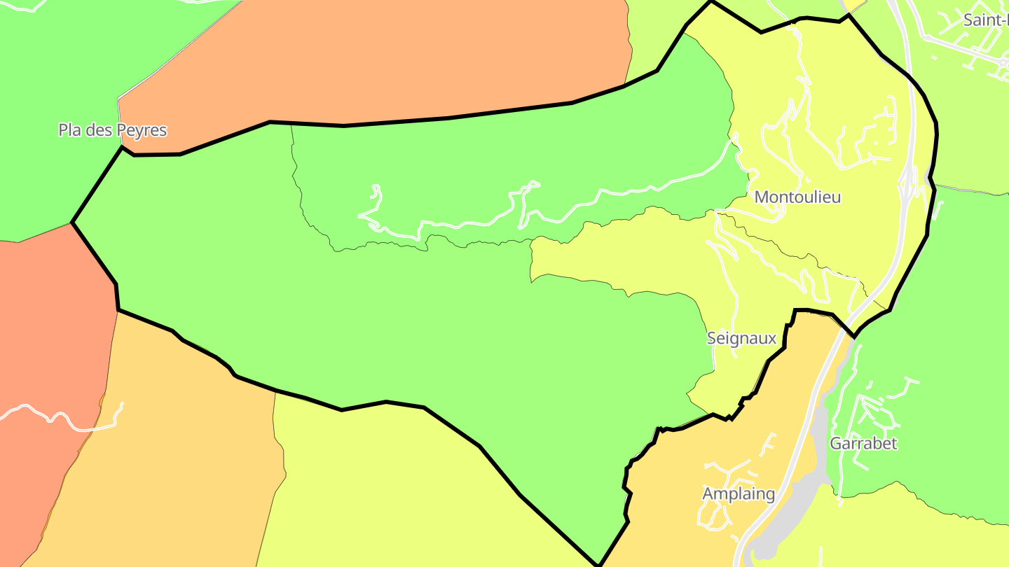 Carte des prix de l'immobilier Montoulieu