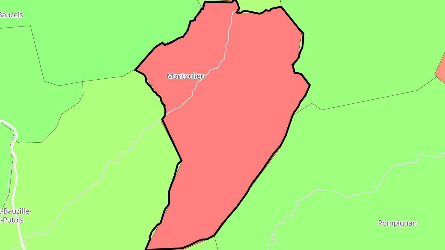 Carte des prix de l'immobilier Montoulieu