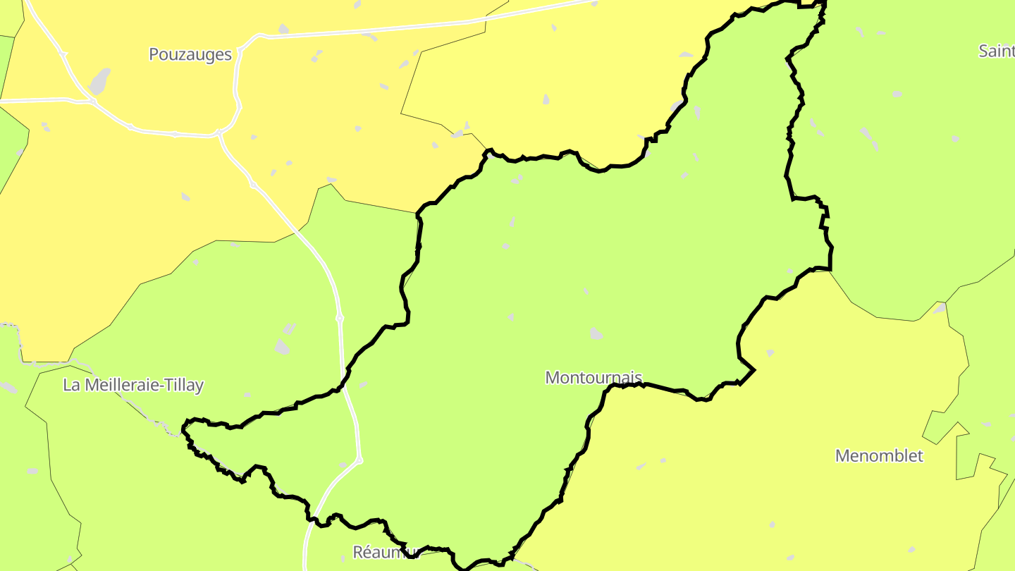 Carte des prix de l'immobilier Montournais
