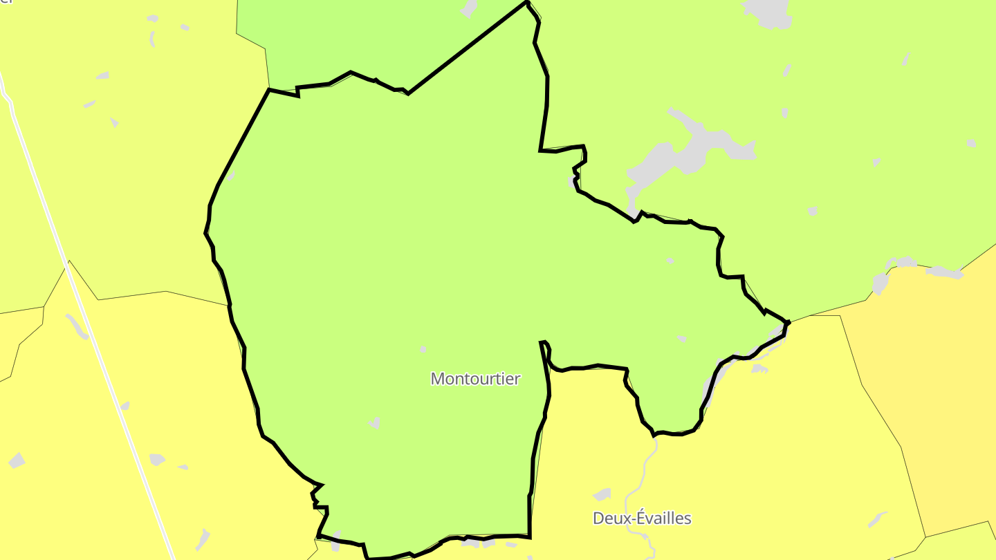 Carte des prix de l'immobilier Montourtier